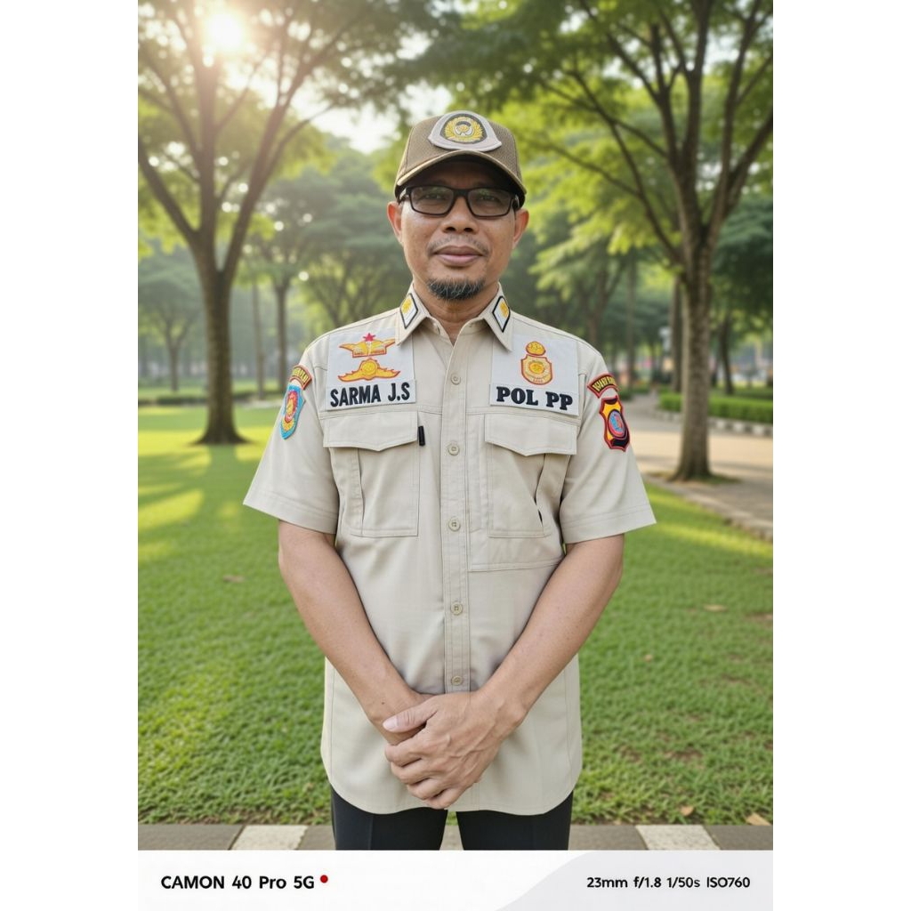 KEMEJA CREAM POL PP bahan STRECT+BORDIR PENGERAS TERBARU