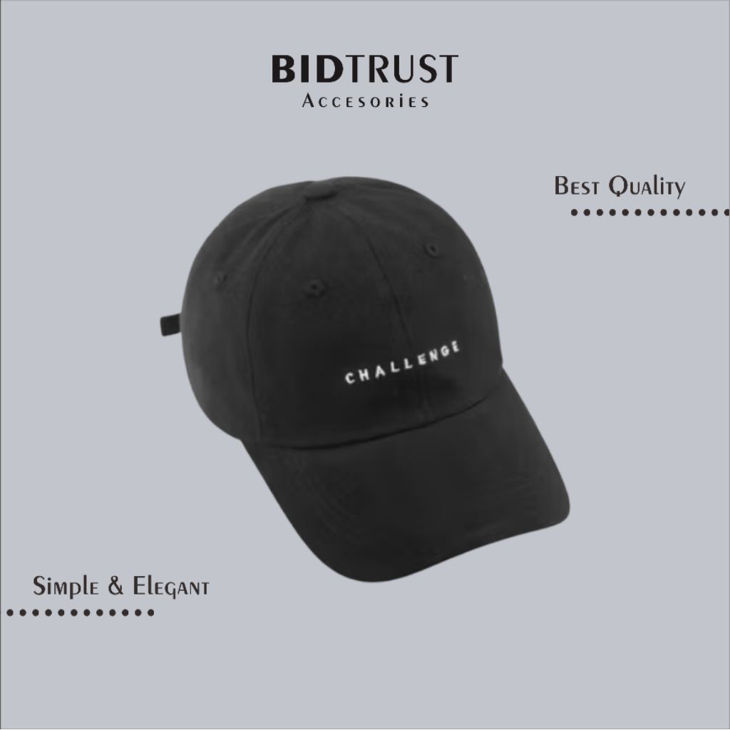 TOPI MODEL BISBOL BORDIR CHALLANGE • Simple Elegan Asli Original Premium Anti Tidak Karat Luntur Mod