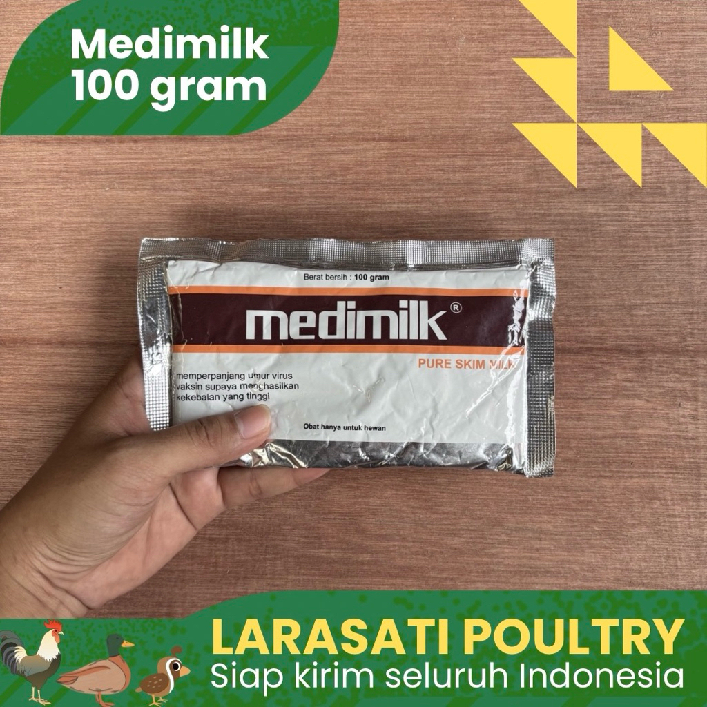 Medimilk 100 gram | pelarut vaksin unggas | suplemen sebelum vaksin unggas