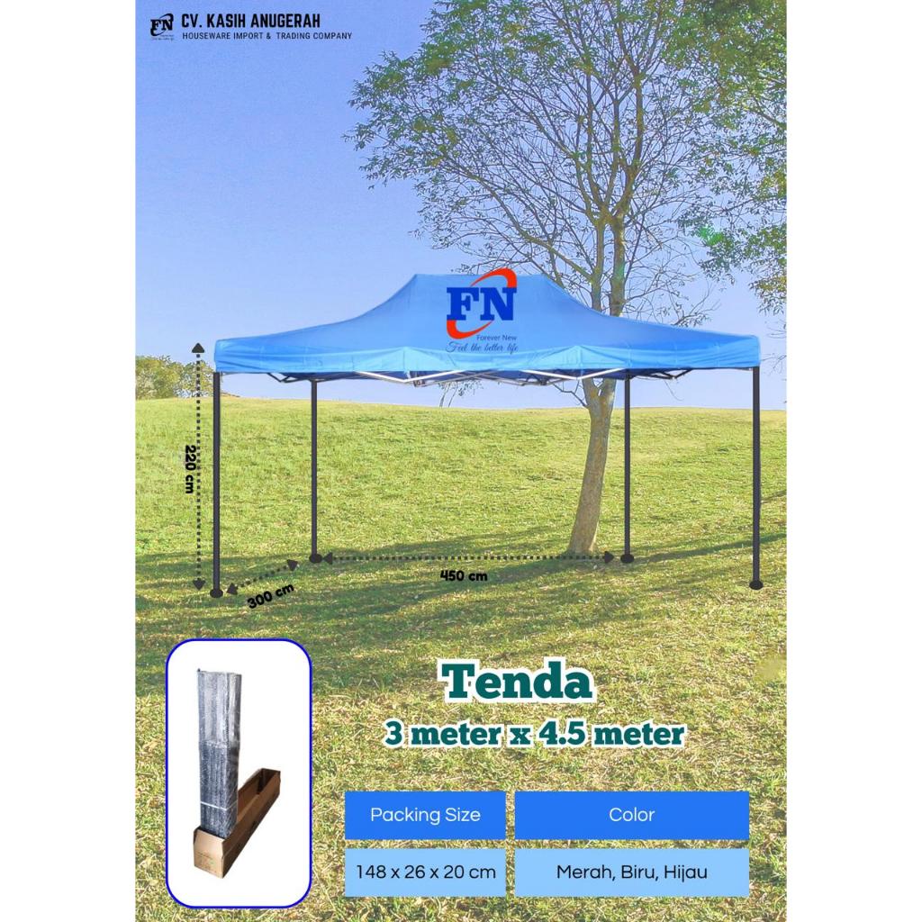 PAYUNG TENDA 3m x 4,5m BIRU Tenda Lipat 3x4,5 stisTenda Bazar Pameran Tenda gazebo Tenda Dagang otom