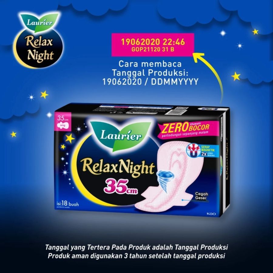 Laurier Relax Night softex ( kemasan sedikit kotor)