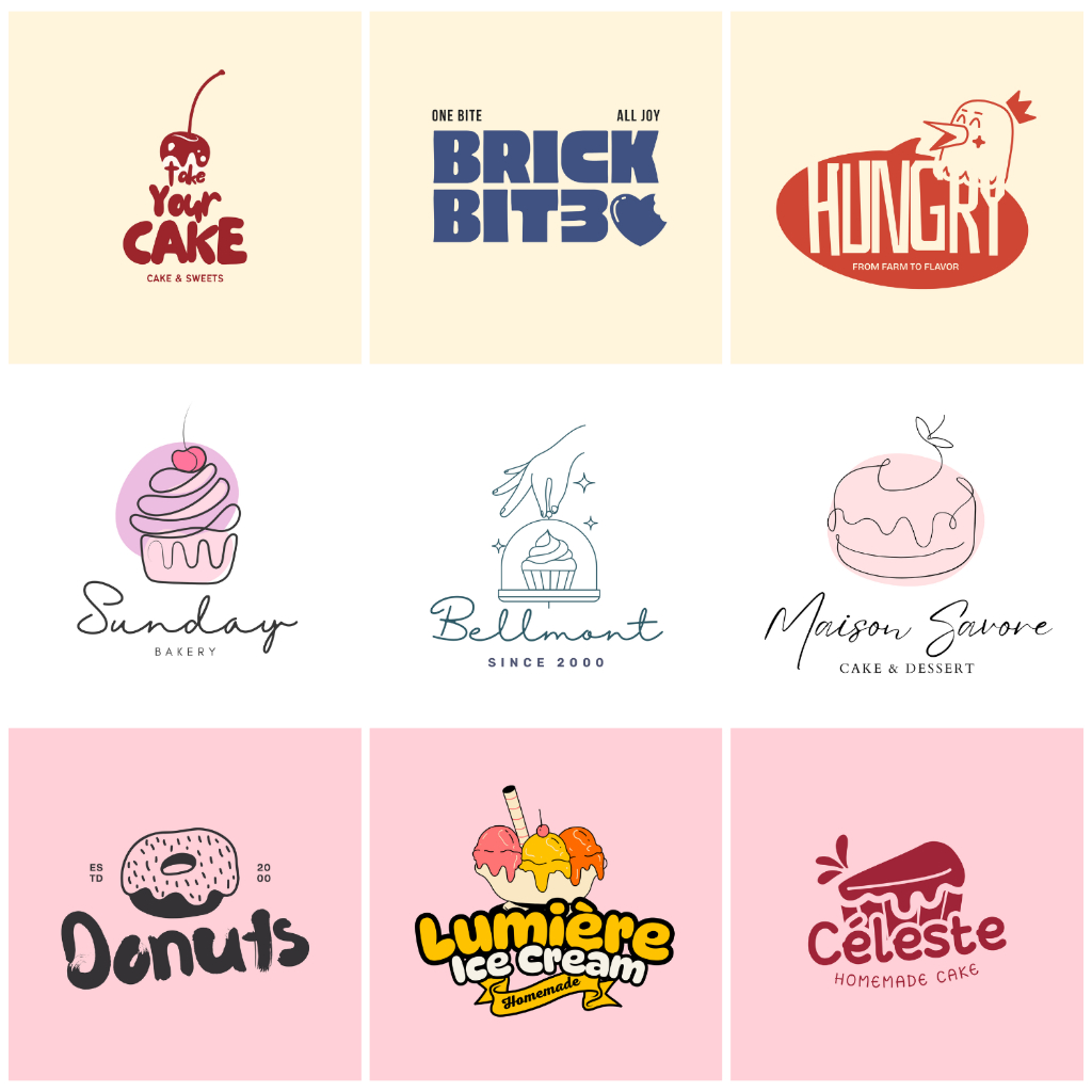 JASA DESAIN LOGO OLSHOP & UMKM PROFESIONAL | FOOD SHOP | F&B | BAKERY | CAKE | DESSERT