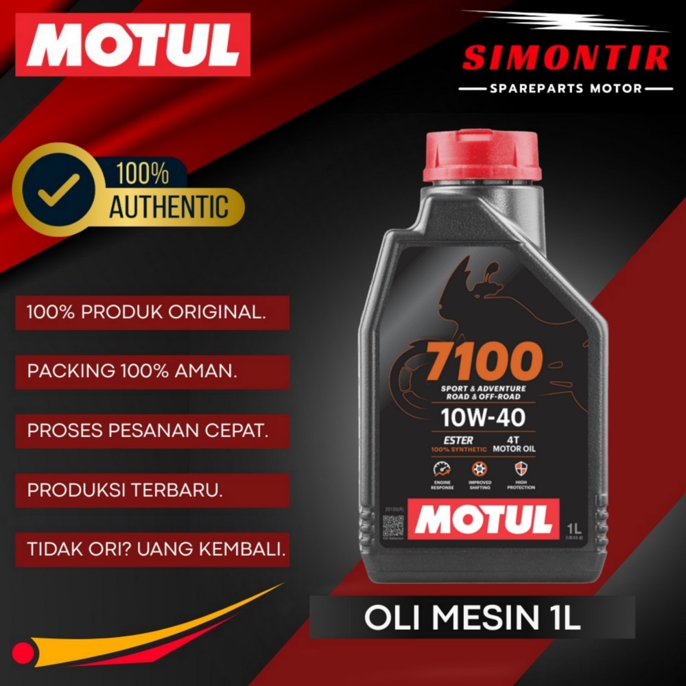 MOTUL 7100 100% SINTETIK ESTER 1L ALL SAE VARIANT 10W40 10W50 10W60 20W50 ORIGINAL OLI MOTOR SPORT O