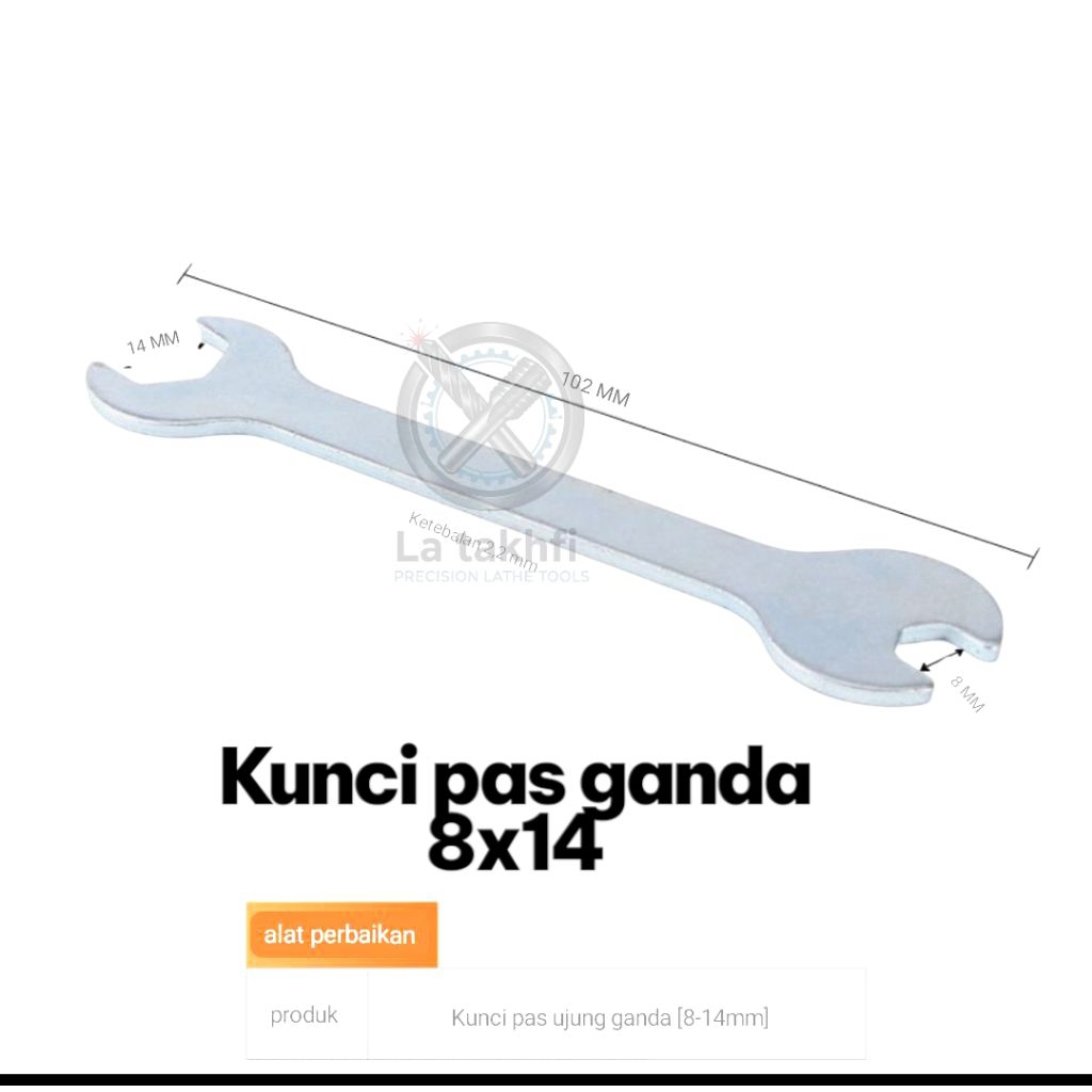 kunci pas ganda 8x14 tipis kunci pas serbaguna 2 ukuran