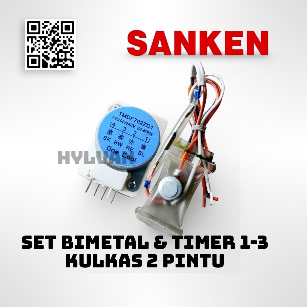 SET TIMER DAN BIMETAL DEFROST KULKAS SANKEN 2 PINTU