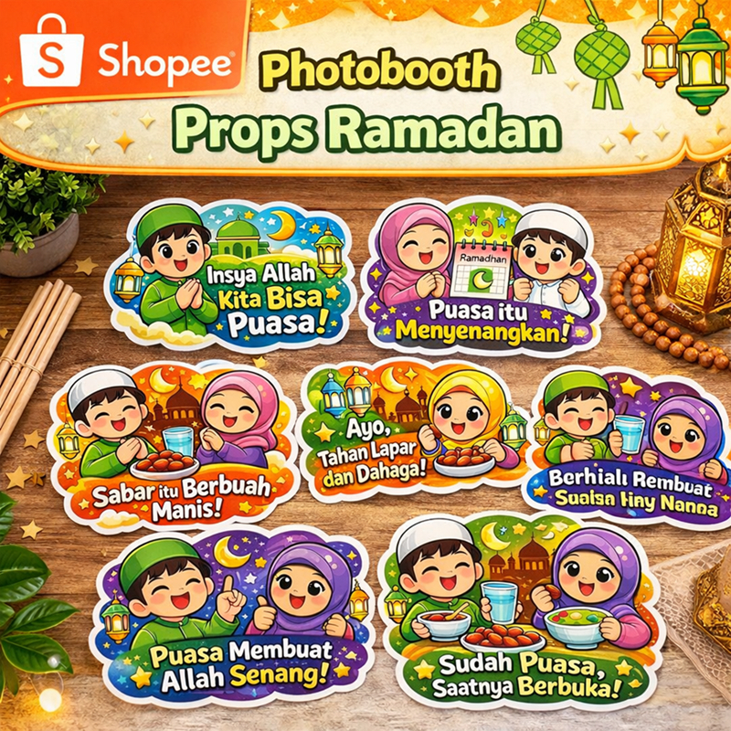 Props Photo Booth Ramadan Anak Sholeh Hiasan Pawai Ramadhan