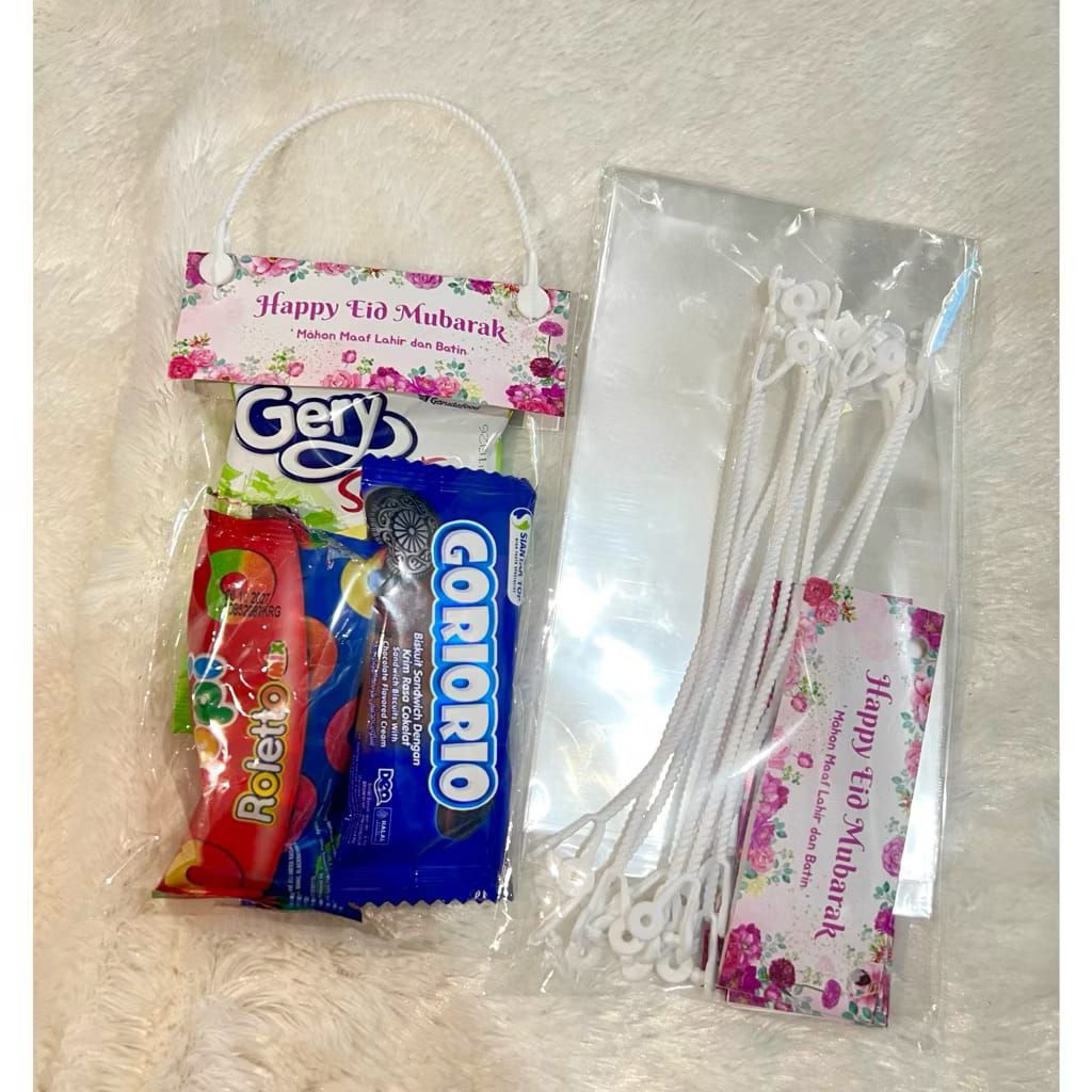 Tas snack lebaran murah meriah udah dapet tali + plastik berlubang + kertas