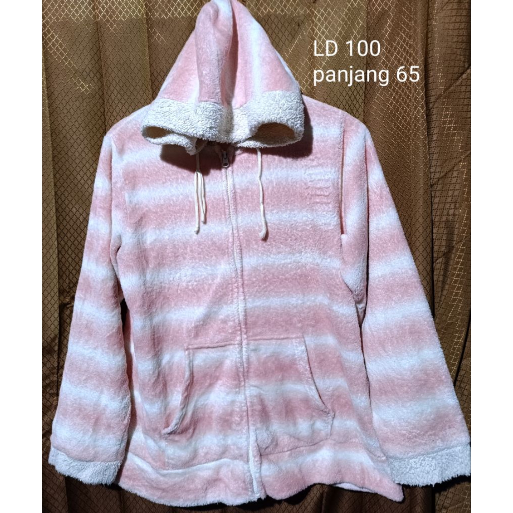 jaket bulu sherpa pink salur jaket winter bulu sherpa salur jaket musim dingin bulu sherpa jaket she