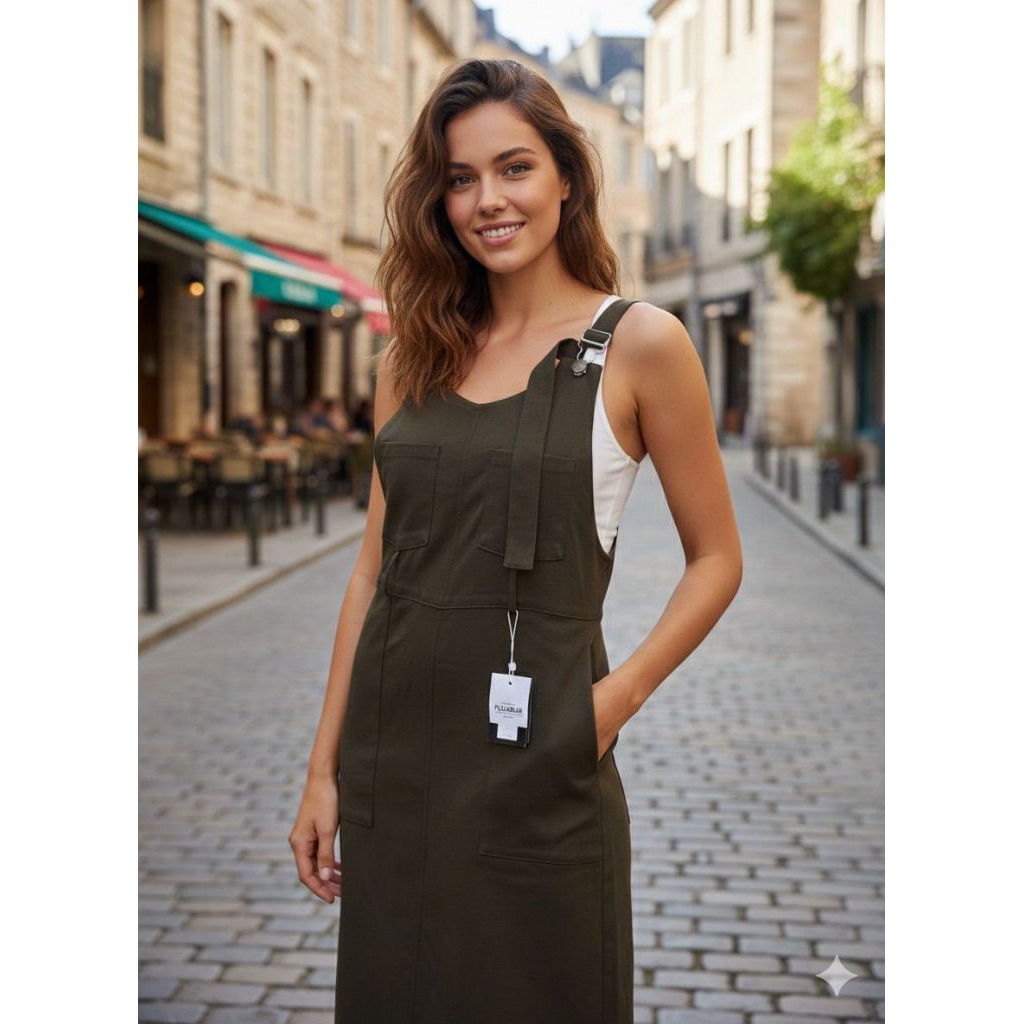 Jumpsuit Rok Cargo Wanita / Terusan Baju Kodok Wanita