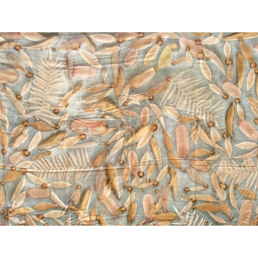 Kain Ecoprint Rayon | Natural Dye | Handmade Motif Daun