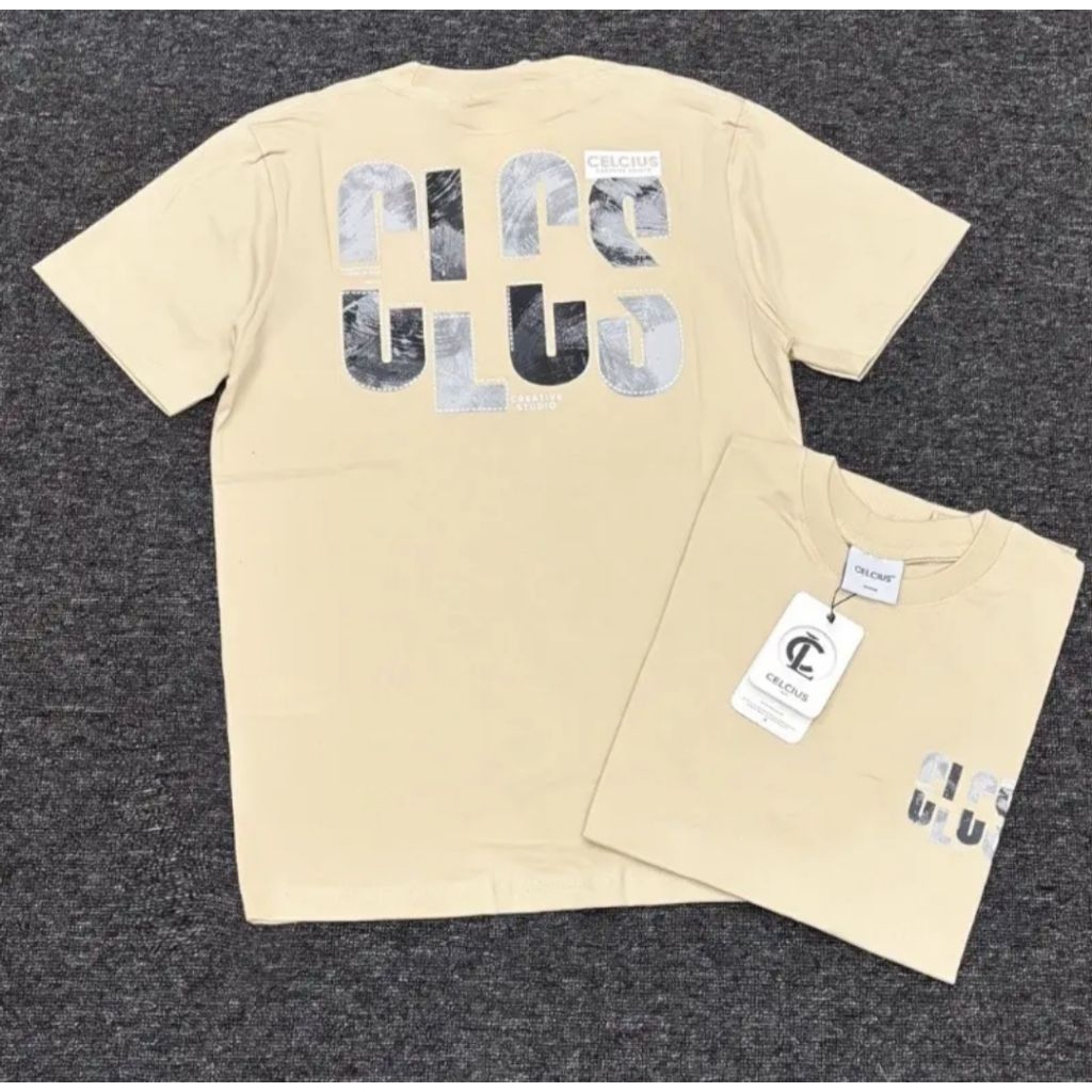 [ SALE ] Kaos Celcius Lengan Pendek Gradation Cream