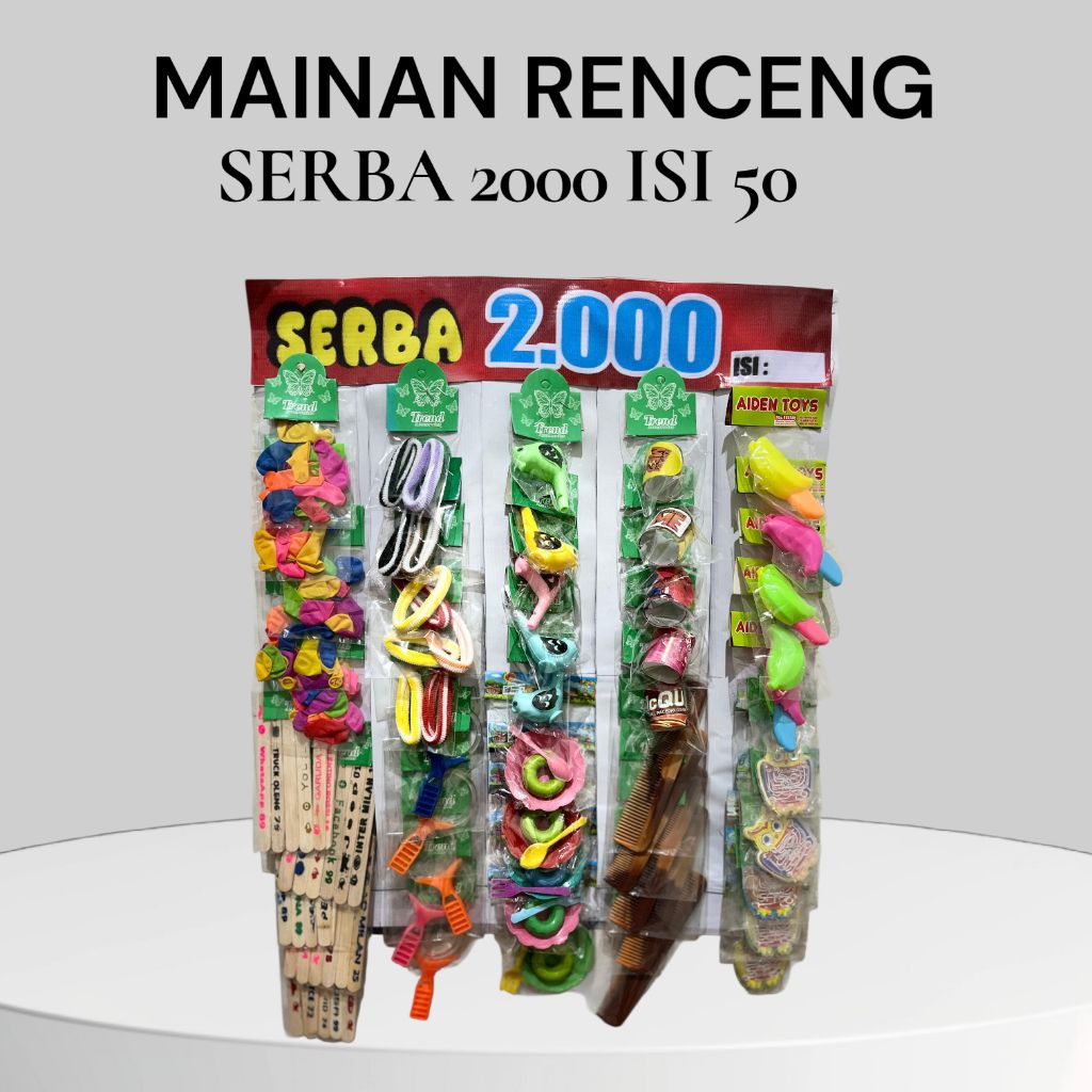 Mainan Renceng Isi 50 Pcs Eceran 2000, Cocok Untuk Penjualan Ulang