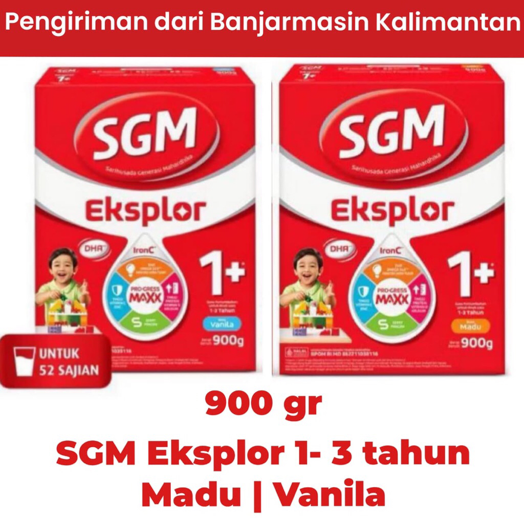 SGM Eksplor 1+ Rasa Vanila | Madu 900 gr – Susu Pertumbuhan untuk Si Kecil Usia 1–3 Tahun