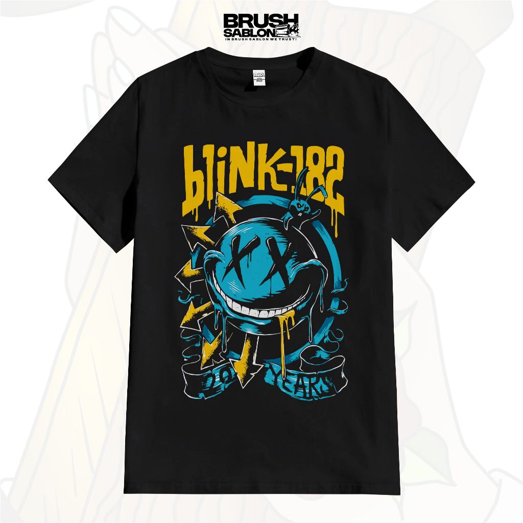 Kaos Blink 182 20 Years Kaos Band T-shirt Blink 182 Combed 24s