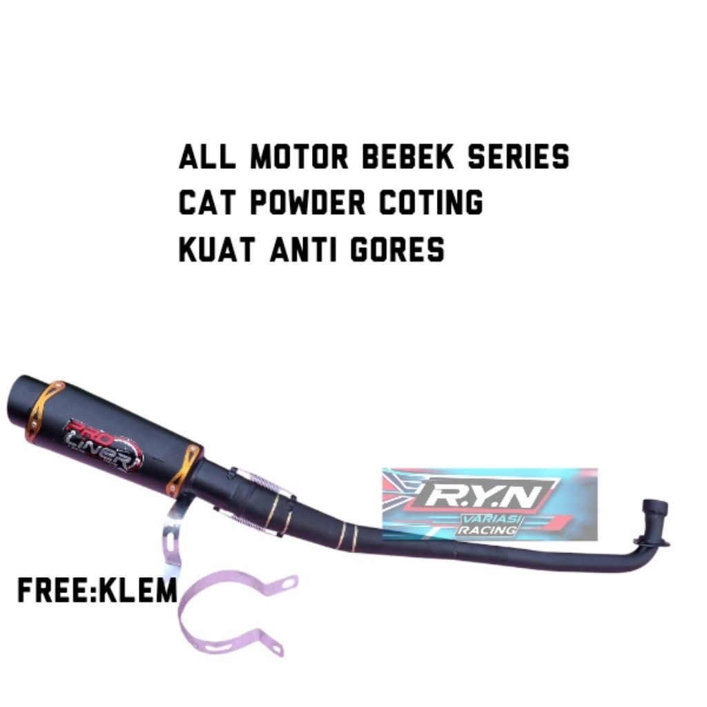 Knalpot Racing PROLINER hitam Supra x 125 Revo fit Absolute Revo Jupiter z Shogun Vega Astrea grand 