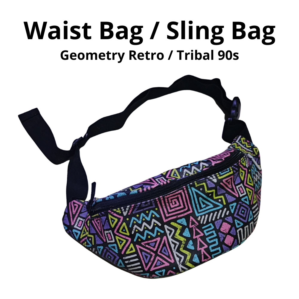 TONGA | Waist Bag Sling Bag Pria Wanita Motif Geometry Retro Tribal 90s Vintage