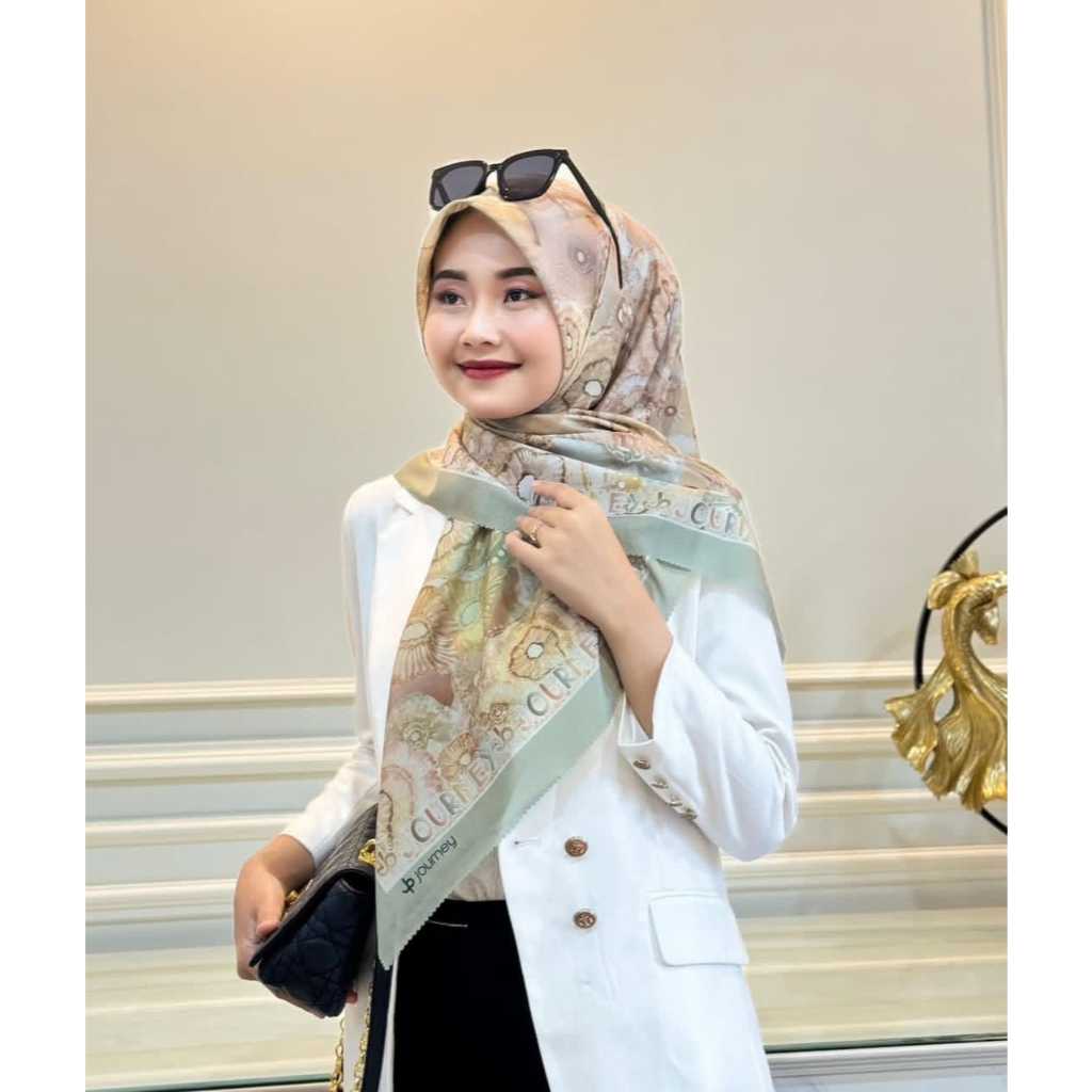 (PAKAI POUCH) JILBAB VOAL MOTIF AYU SERIES  JP KW JOERNEY KW JOURNEY KW  VOAL PREMIUM TERBARU