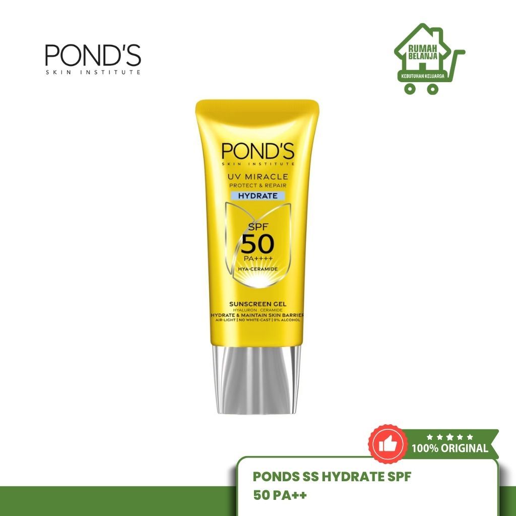 PONDS UV Miracle Sunscreen HYDRATE SPF 50 PA++++ 25g Tabir Surya Wajah Melembabkan Perawatan Kulit S