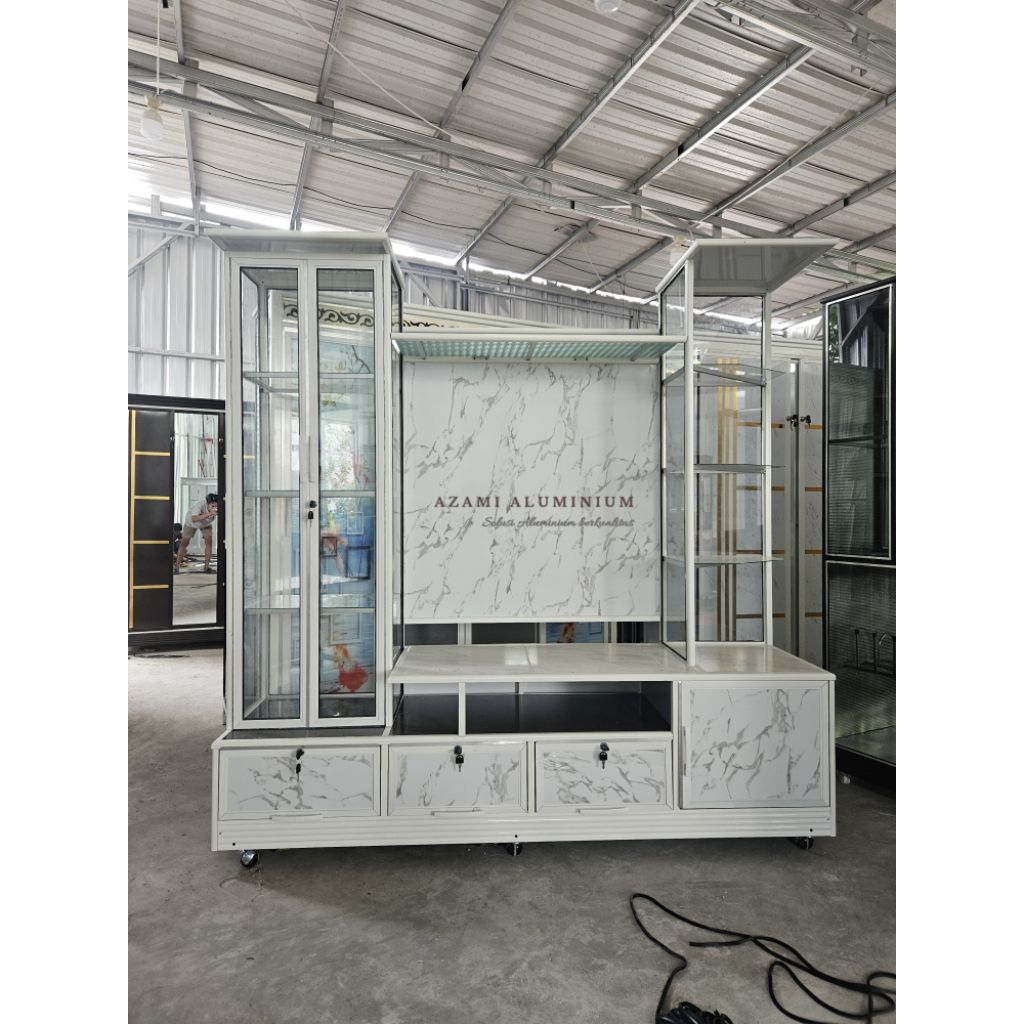 Lemari Penyekat Ruangan Aluminium/ Buffet Tv /Bifet Tv
