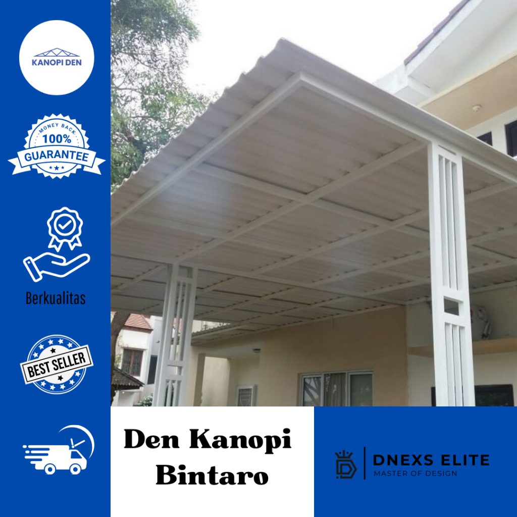 Kanopi Atap Alderon Single Layer / Rangka Galvanis / Ukuran Custom