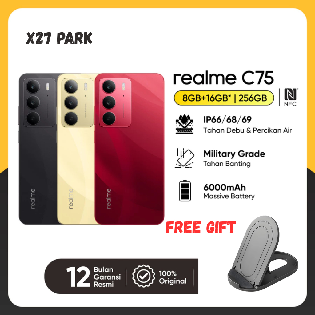 realme C75 4G 6000mAh Baterai Jumbo Fast Charging Layar Besar HP Android Kamera Bagus HP Sehari-hari