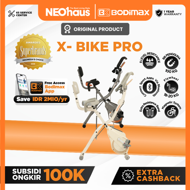BODIMAX X-BIKE Pro Sepeda Statis /Alat Fitness/Sepeda Statis/Magnetic X-Bike