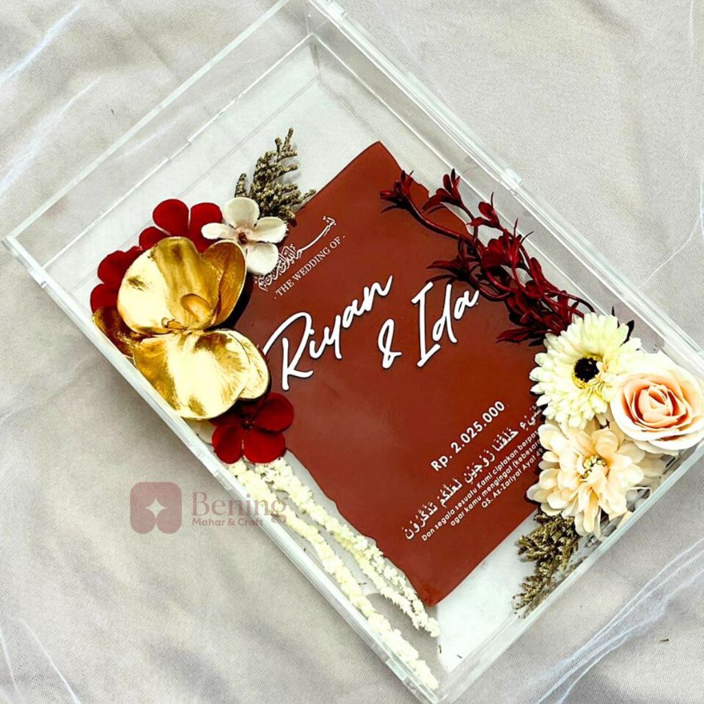 Mahar Paper Botanique Landscape Size 30x20 Mahar Pernikahan PIGURA MAHAR ACRYLIC Mahar Rustik