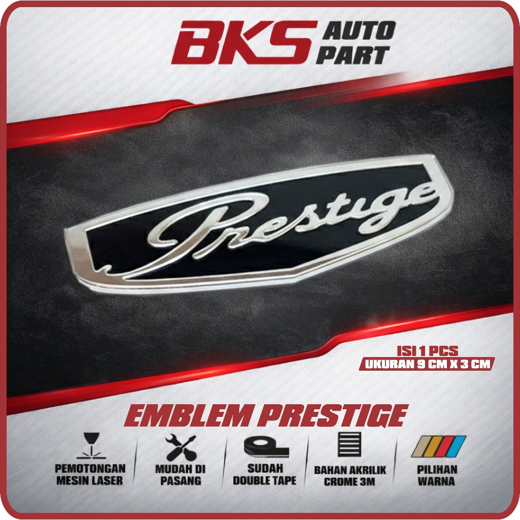 1 PCS Emblem Honda Prestige Stiker Honda Prestige 3D Timbul Emblem Prestige Original Logo Prestige E