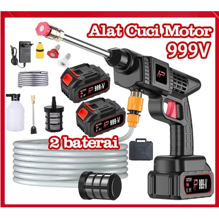 ROMYON 998VF Jet Cleaner semprotan cuci Portabel 2 Baterai Lithium Cuci Mobil Mesin Cuci Motor