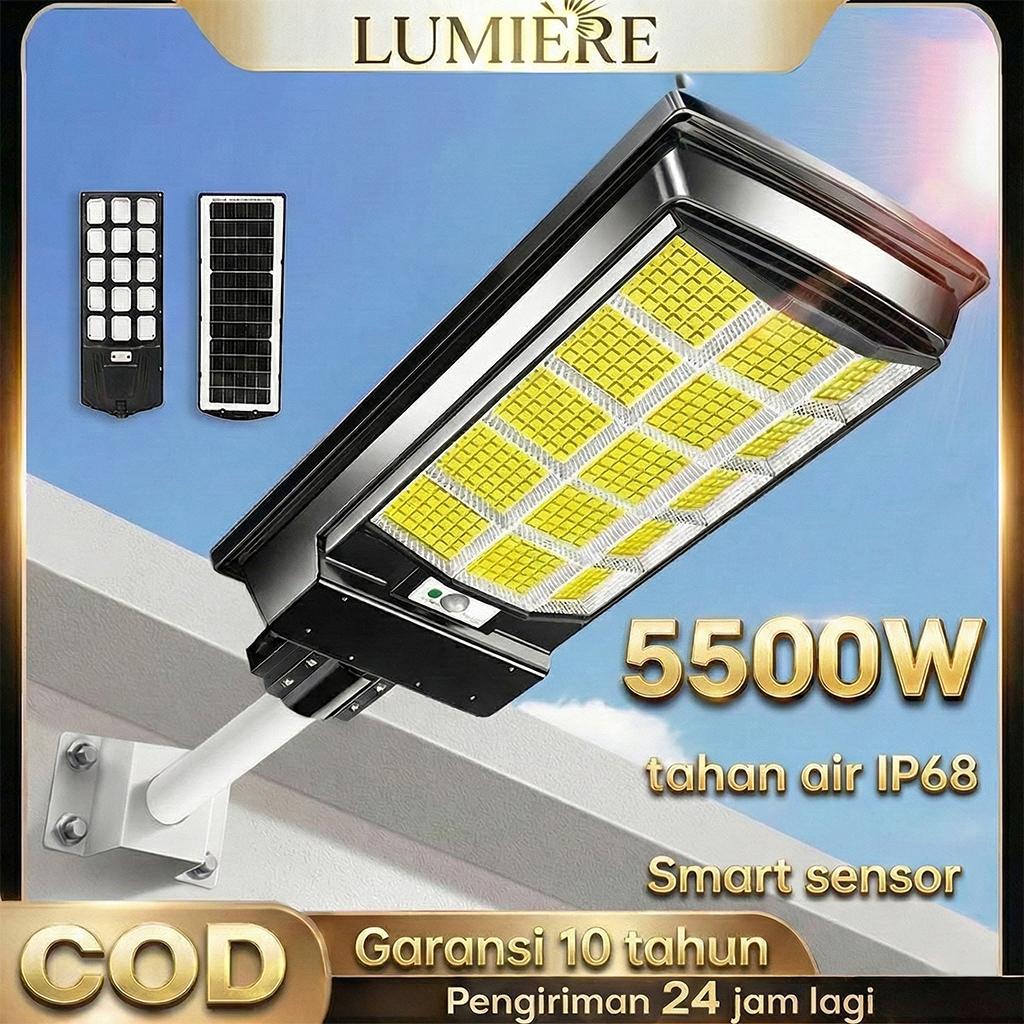 Garansi 10 Tahun Lampu Tenaga surya 5500W Anti air hujan Malam gelap secara otomatis menjadi terang 