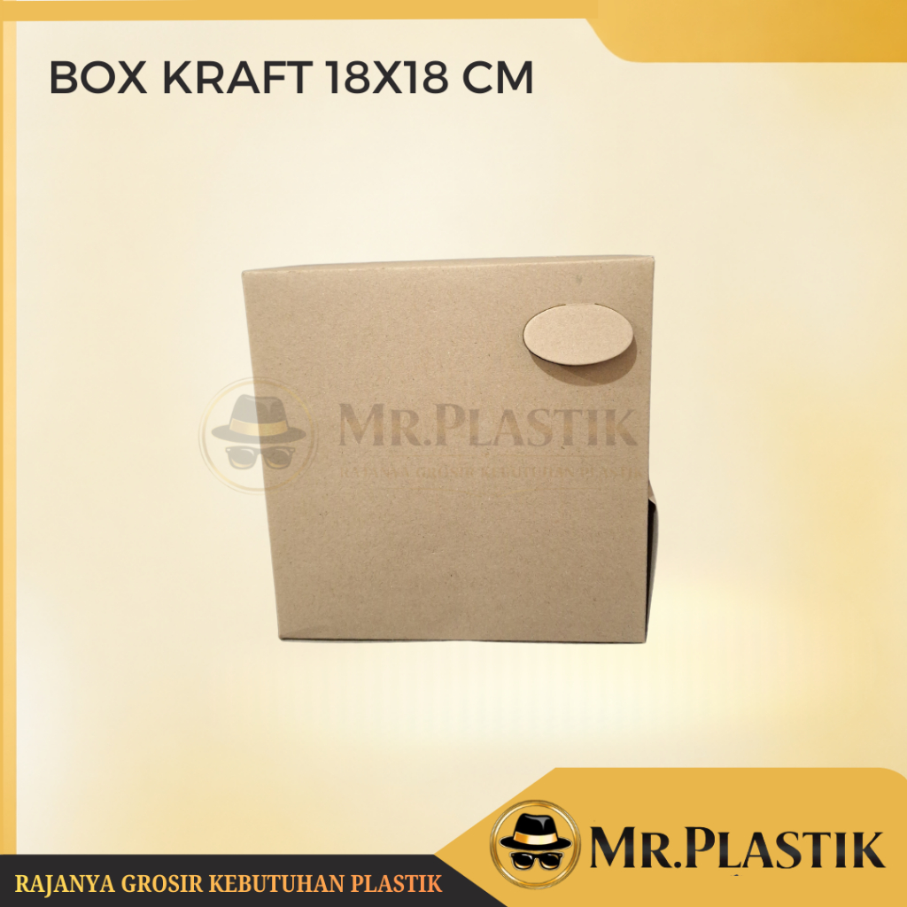 Box Kraft 18x18 | Kotak Nasi | Dus Kemasan Makanan 18 x 18 Coklat