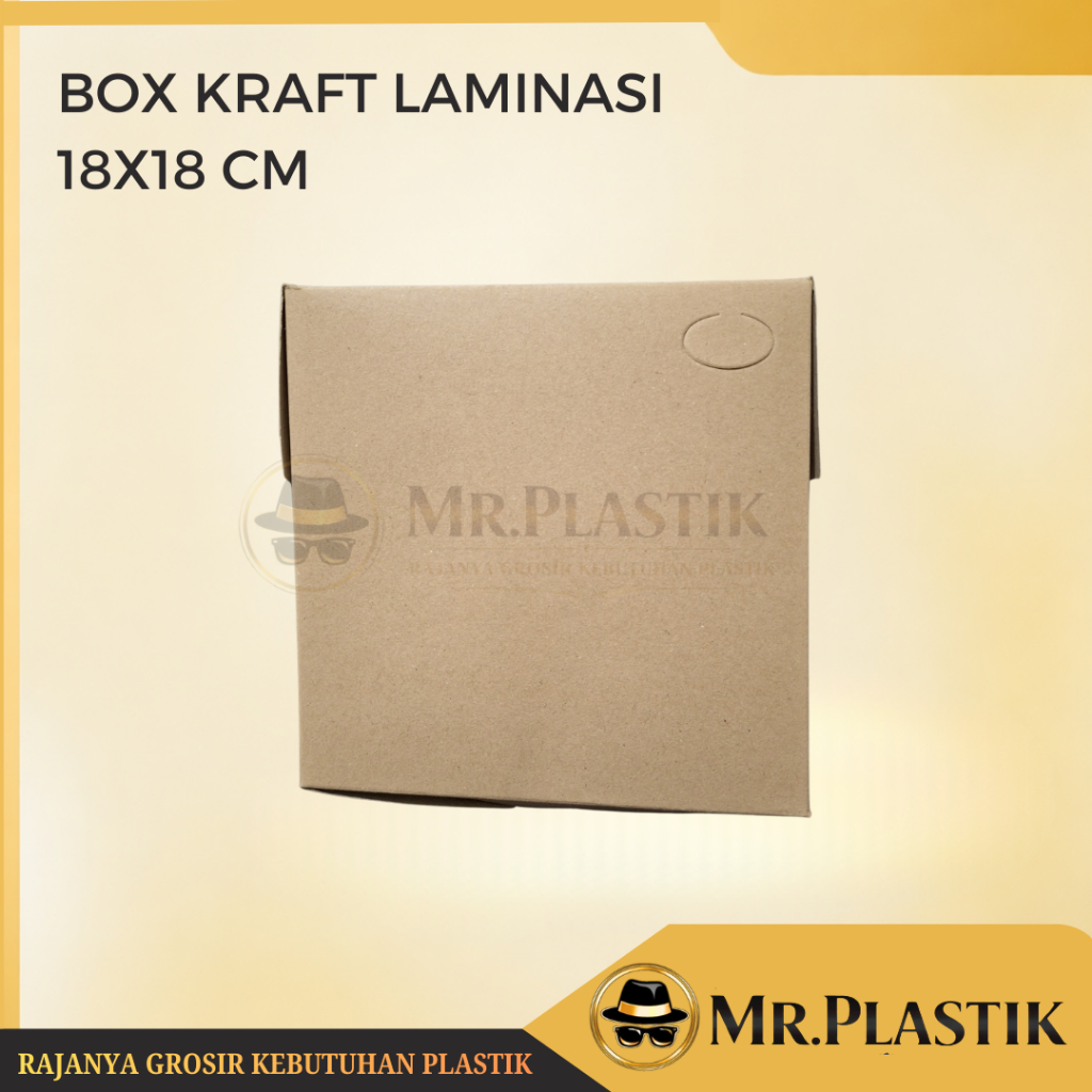 Box Kraft Laminasi 18x18 | Kotak Nasi | Dus Kemasan Makanan 18 x 18 Coklat