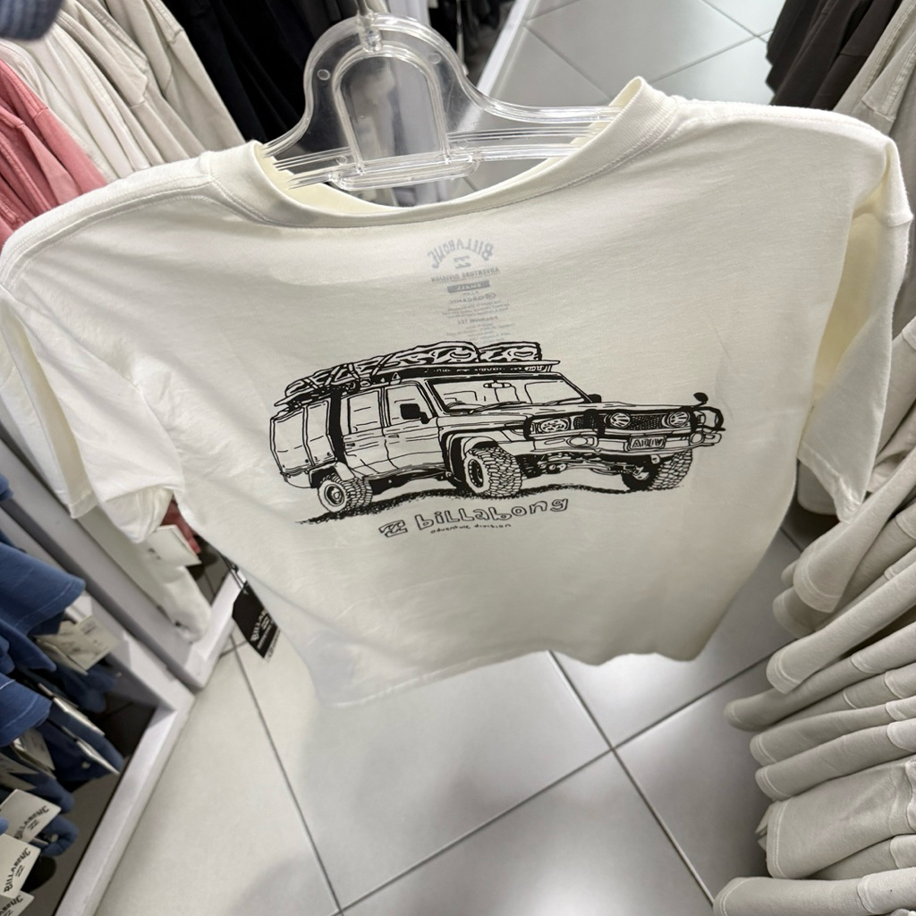 kaos pria billabong original abandom short sleeve tee offwhite new