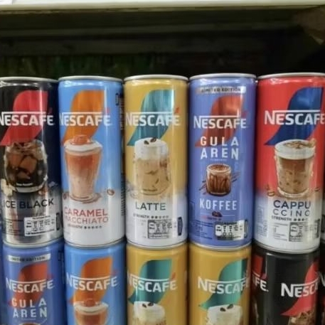 Nescafe Kopi Kaleng Per Dus 220ml ( isi 24 ) LATTE / CAPUCCINO / CARAMEL MACHIATO / ICE BLACK / GULA