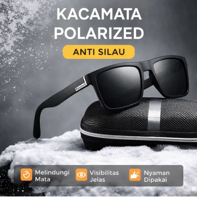 Kacamata Polarized Retro Kacamata Hitam Olahraga Bersepeda Pria Wanita