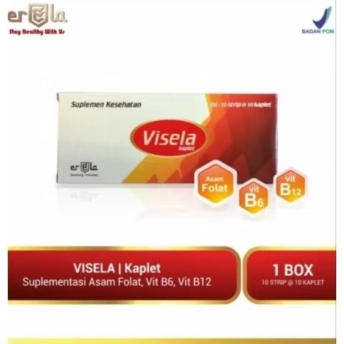 visela suplementasi asam folat B6, B12 1 strip 10 tablet