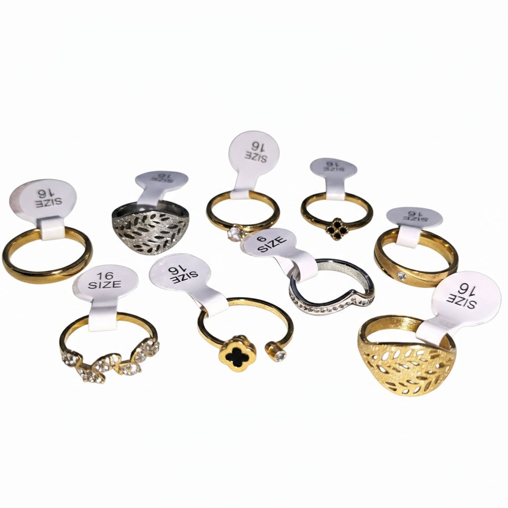 Cincin Titanium Wanita Emas Muda Anti Karat Asli Silver Emas Couple Dewasa