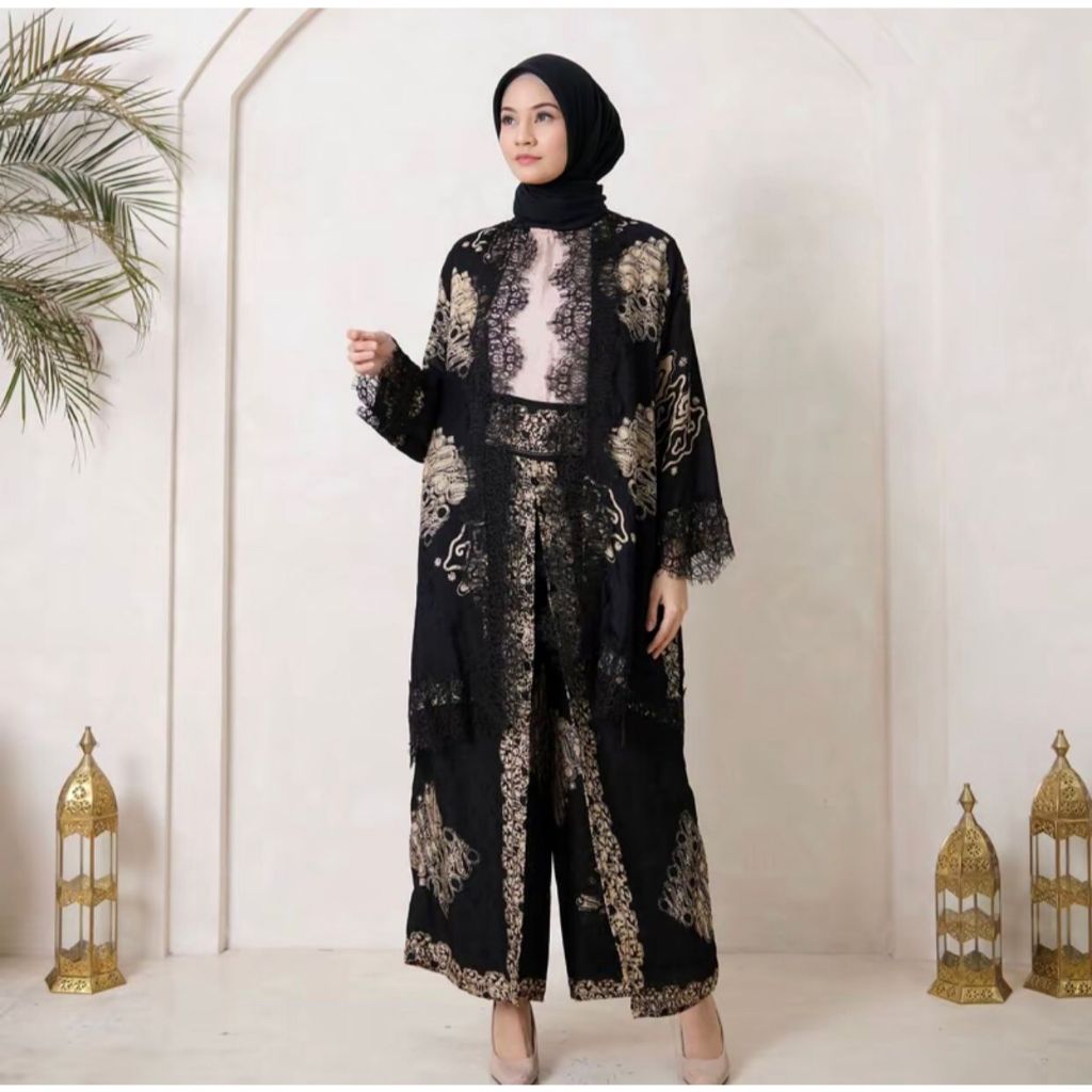 ZAHIRA ONE SET BATIK OUTER & CELANA VISCOSE PREMIUM – Setelan Batik Wanita Elegan, Modern & Adem unt