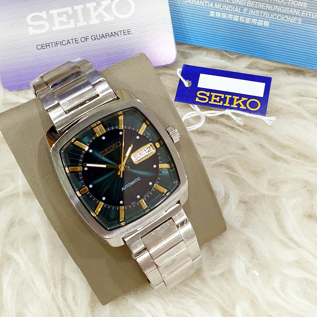 Jam Tangan Pria SEIKO Recraft Series SNKP27 Green Dial Silver Steel | Automatic