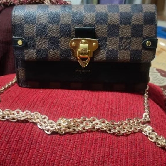 sling bag rante LV damier ebene kulit