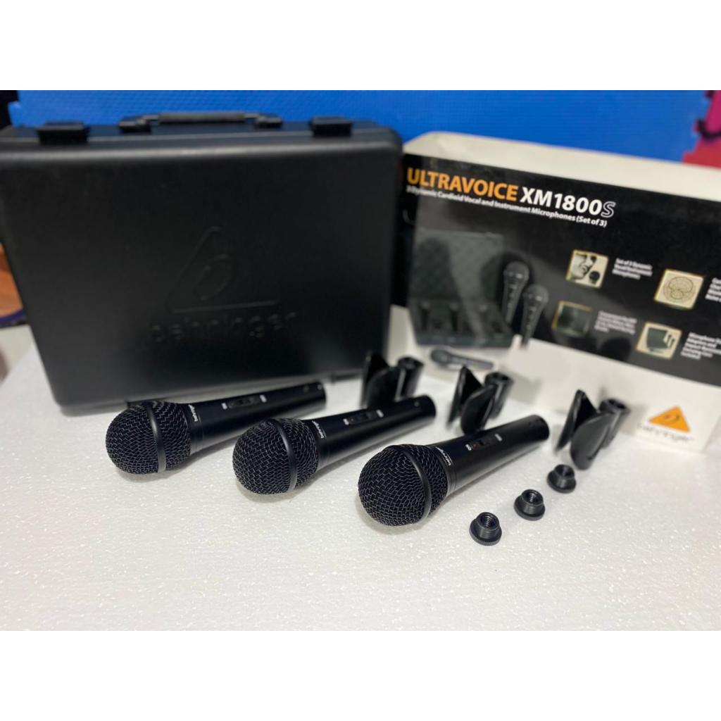 Behringer XM1800S XM1800 XM 1800S 1 Set Mic Dynamic Kabel Isi 3 Vokal Wired Microphone 100% Original