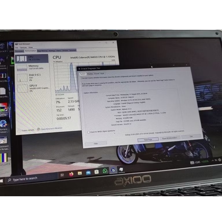 Mobo Motherboard Mainboard Mesin Laptop Axioo Mybook 14_G N4020 Ram 8GB Normal copotan unit