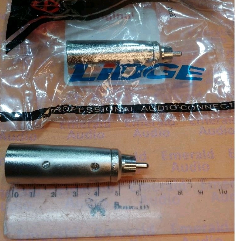 Sambungan Jack XLR Male to RCA Male Lidge Adapter Jack Canon Male to RCA male Converter Jack XLR Mal