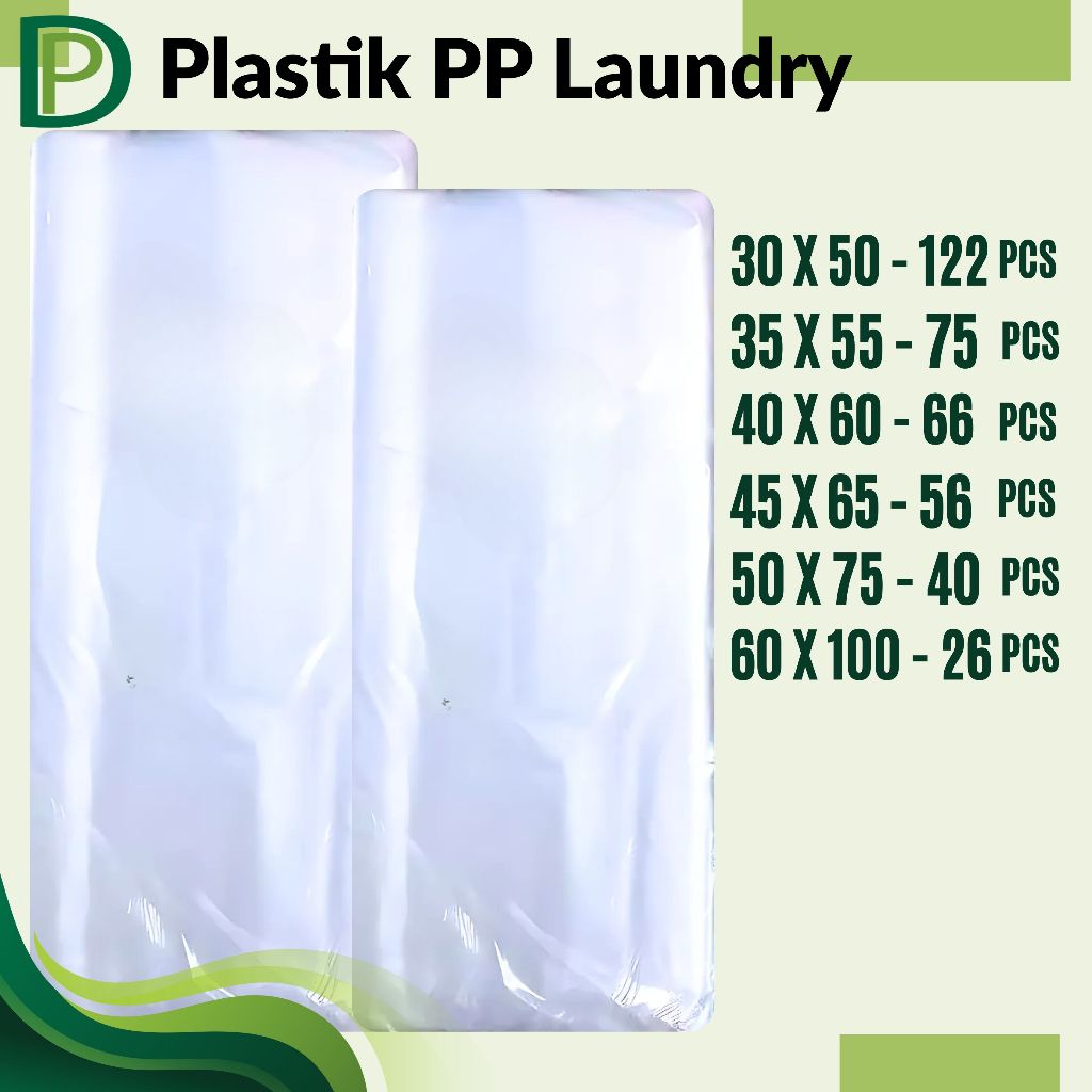 1KG - Plastik Packing Laundry PP 30x50 - 60x100  | Kantong Plastik PP Bening Kiloan