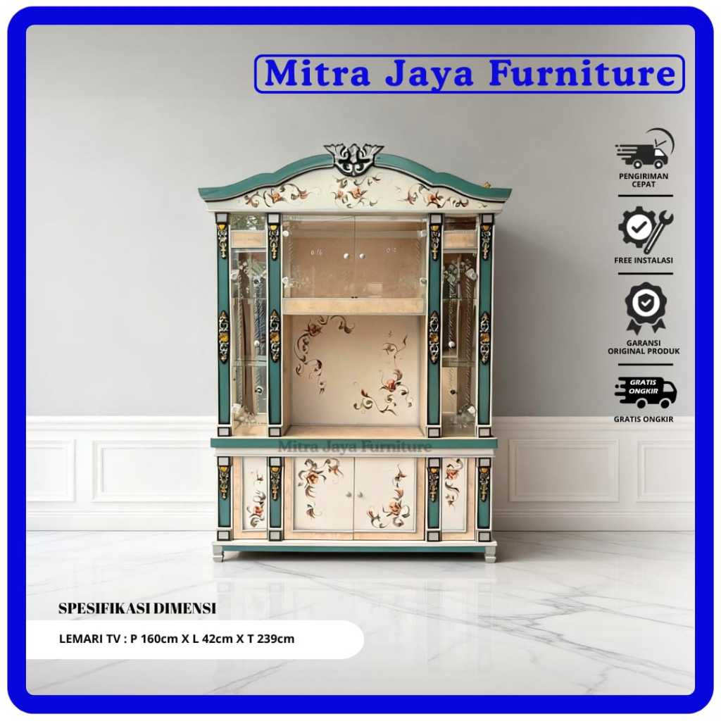 LEMARI  TV PAJANGAN LEMARI HIAS 4 PINTU