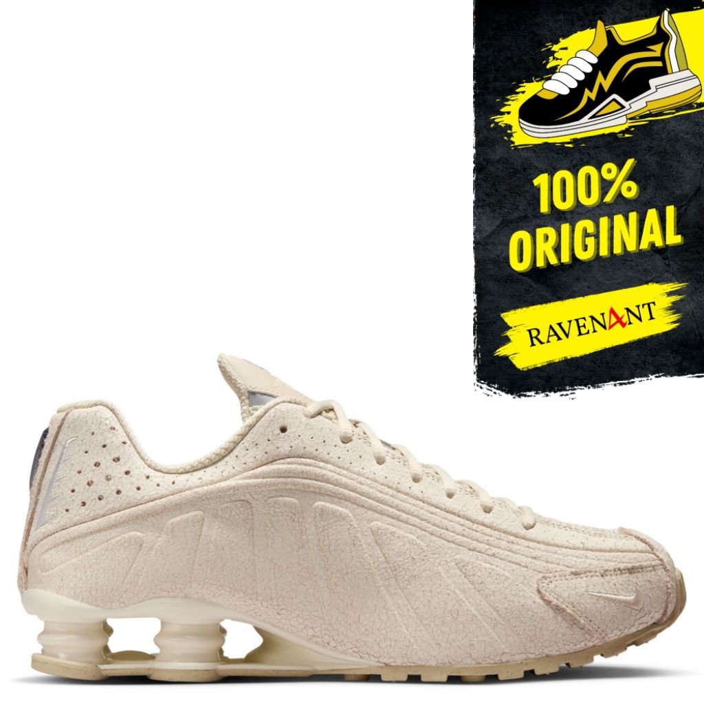 NIKE Shox R4 QS Natural Metallic Silver ORIGINAL - Sepatu Sneakers Pria/Wanita