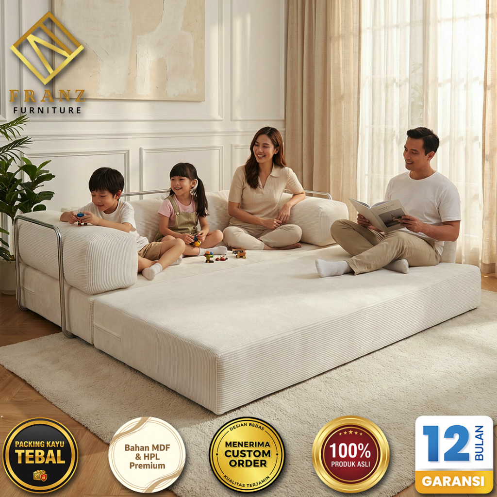 Kasur Lipat Lantai Sofa Bed Minimalis Multifungsi Sofa Kursi Tamu Aesthetic Teddy Mewah Empuk