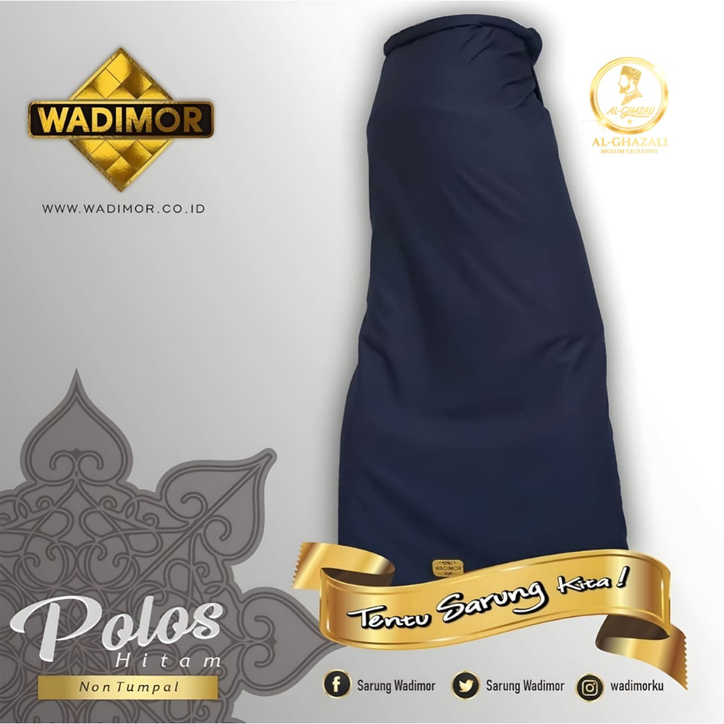 Sarung Wadimor Motif Bali - Wadimor Polos Hitam Seragam Warna Sarung Pria Tenun Songket Batik Premum