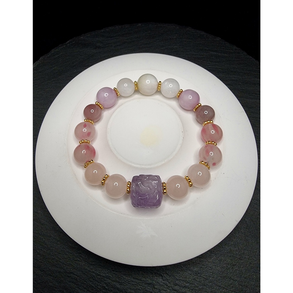 Gelang Batu Mix Crystal Quartz Full Natural Bead 9 Tails Fox HQ 10-12mm F1460