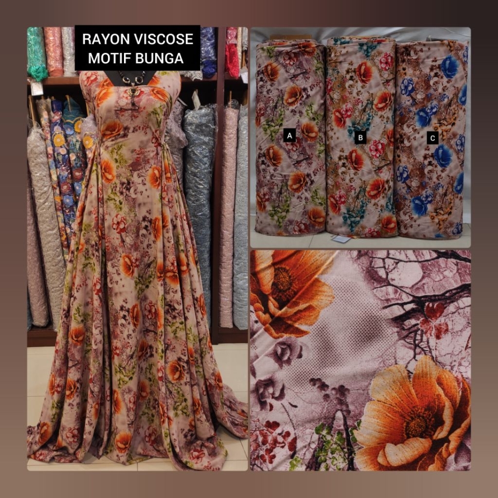 RAYON VISCOSE MOTIF BUNGA